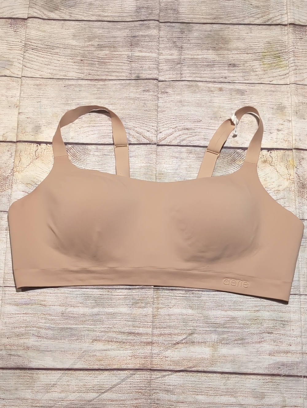 aerie Smoothez Soft Tan Seamless Bra Bralette Size XL